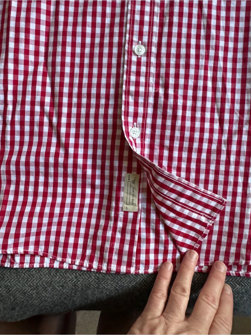 J. Crew Red & White Gingham Button-Down Shirt